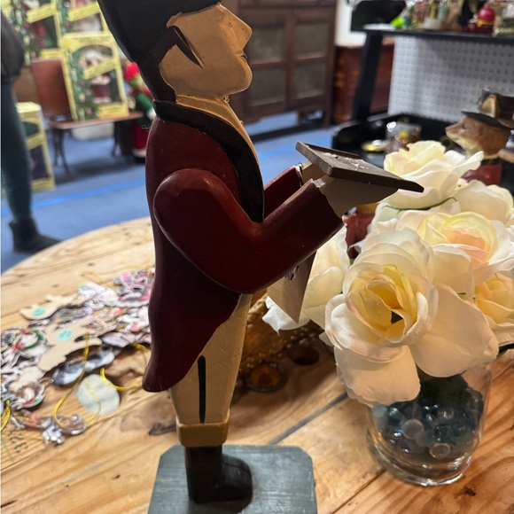 Wooden Vintage Wood Huntsman Card Holder Folk Art- Figures-17" tall - Picture 3 of 3